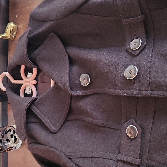 - Cleo brown size 2 wool pea coat - Picture 6 of 17